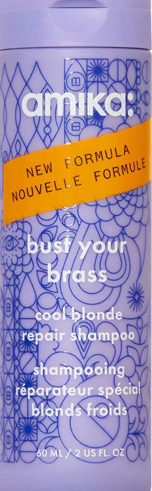 bust your brass cool blonde shampoo|amika New