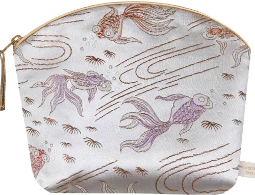 LAVENDER MAKE UP BAG SILVER FISH|Holistic Silk Best