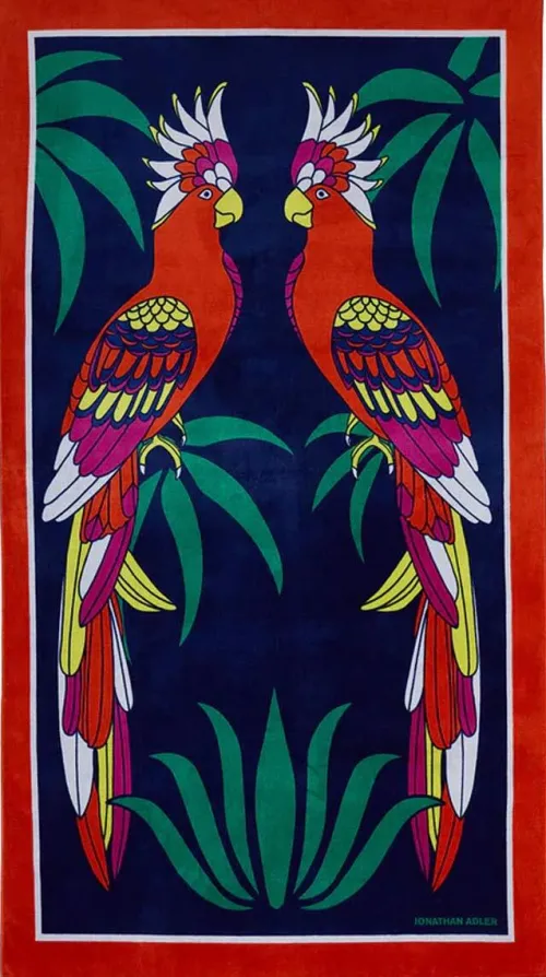 PARROTS BEACH TOWEL|Jonathan Adler Discount